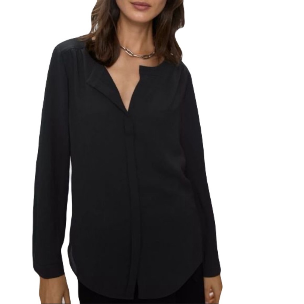 Club Monaco Black Silk Blouse